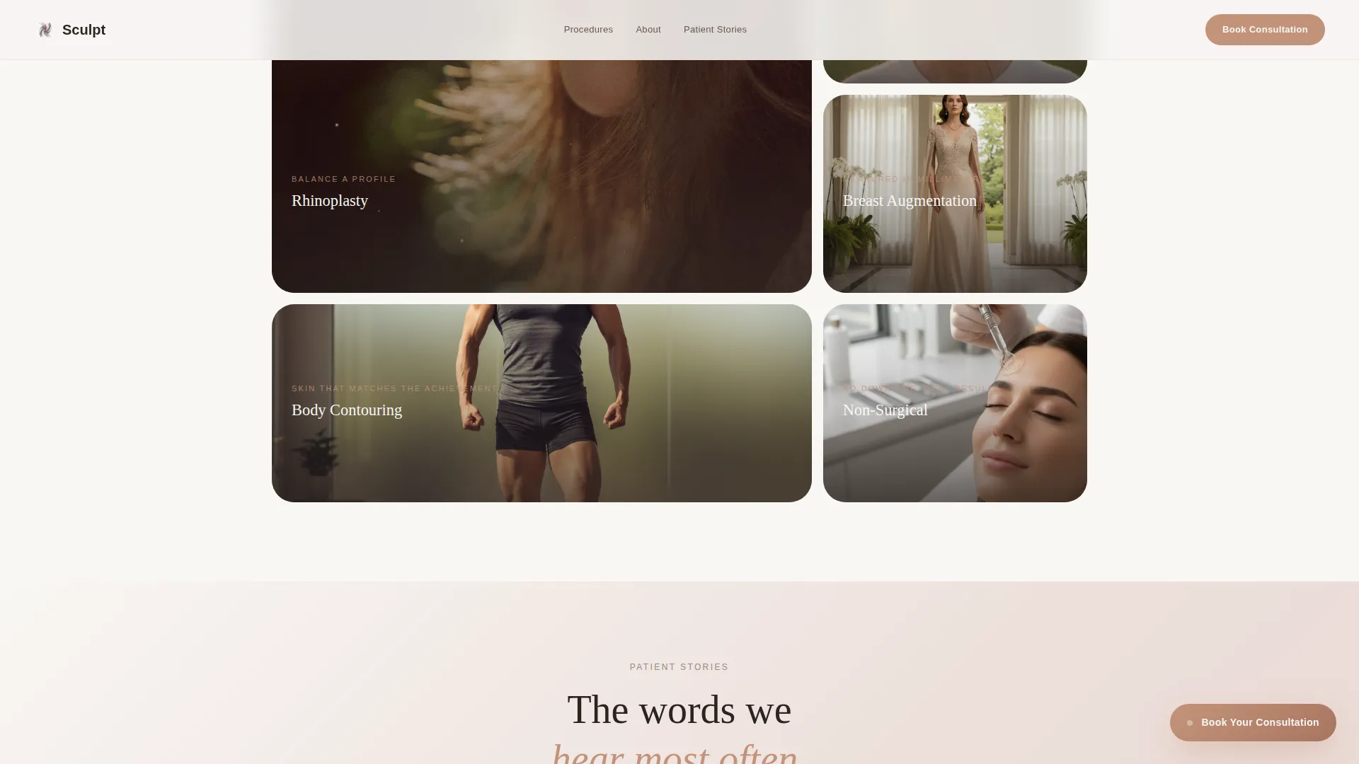 Plastic Surgeon Consultation Booking Landing Page