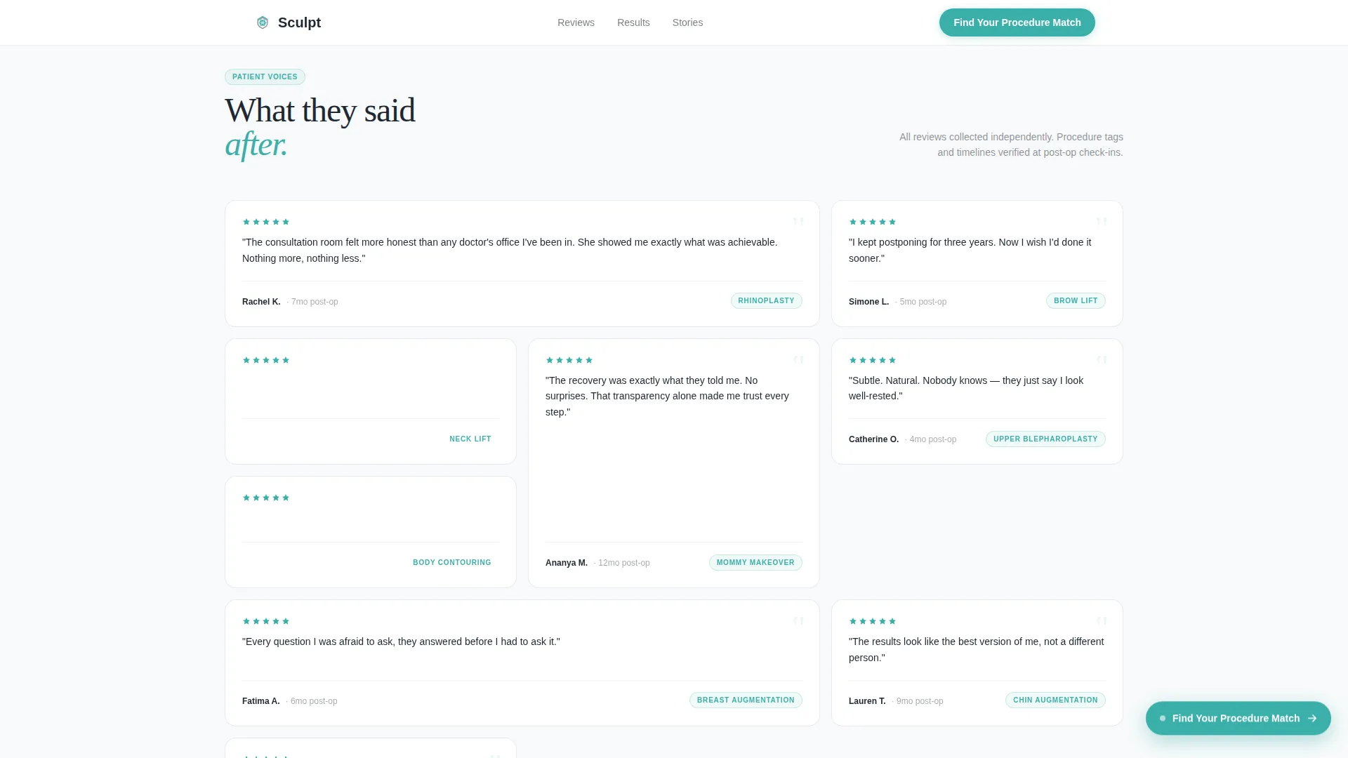 Plastic Surgeon Testimonial Landing Page Template