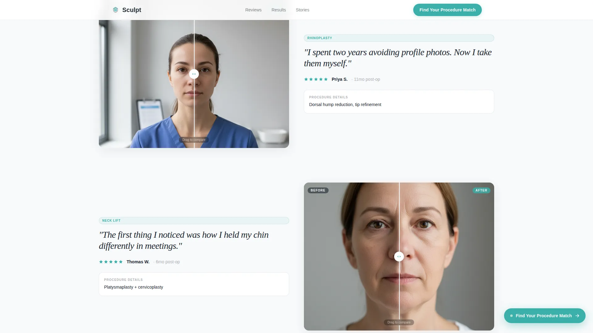 Plastic Surgeon Testimonial Landing Page Template