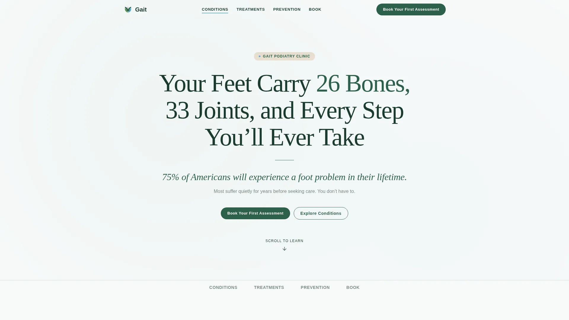 Podiatrist Booking Website Template