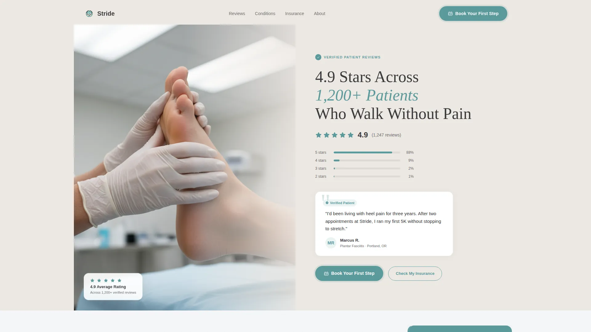 Podiatrist Specialist Booking Website Template