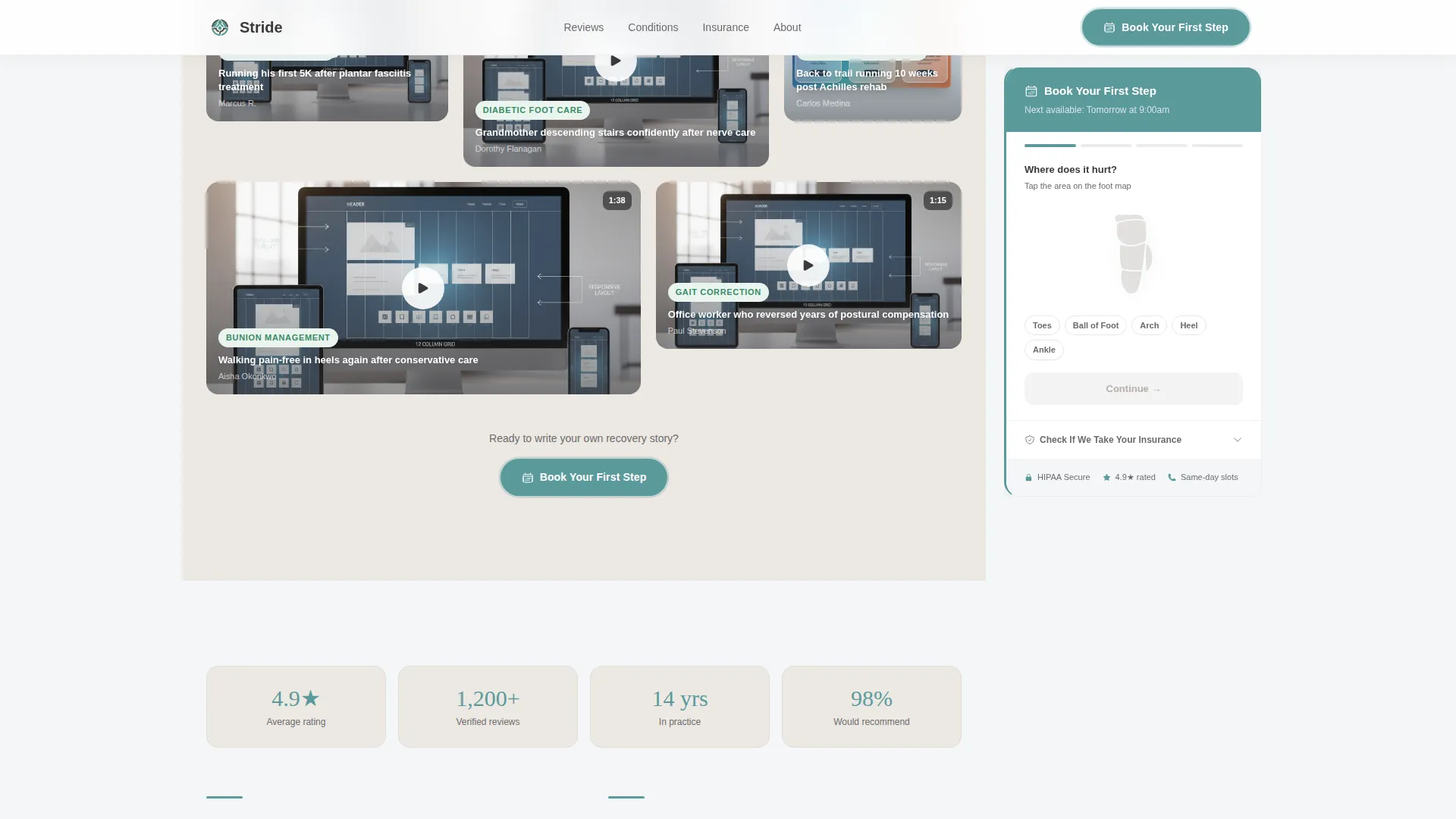 Podiatrist Specialist Booking Website Template