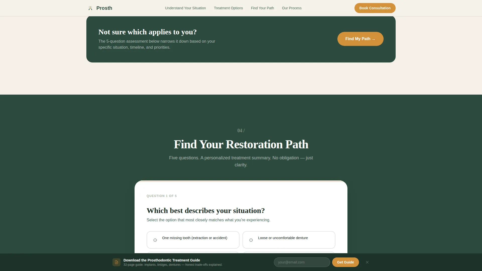 Prosthodontist Booking Website Template