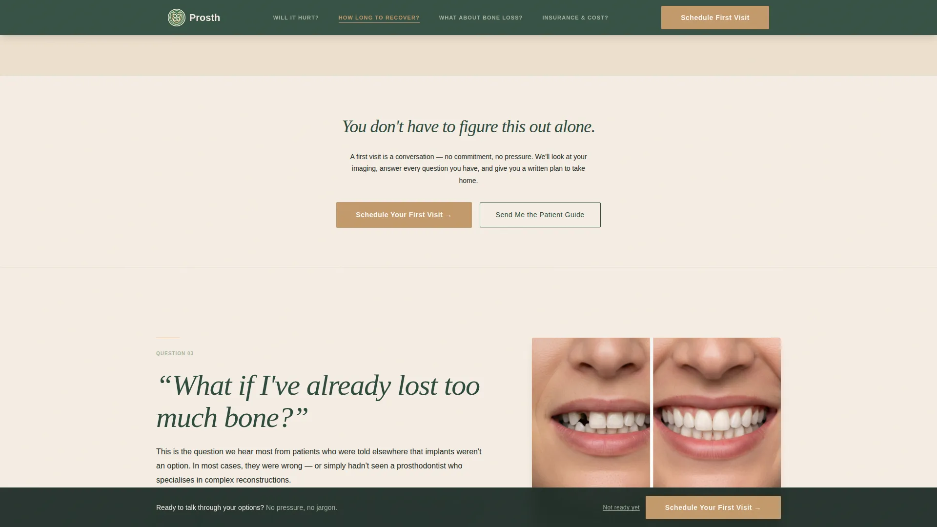Prosthodontist Booking Website Template