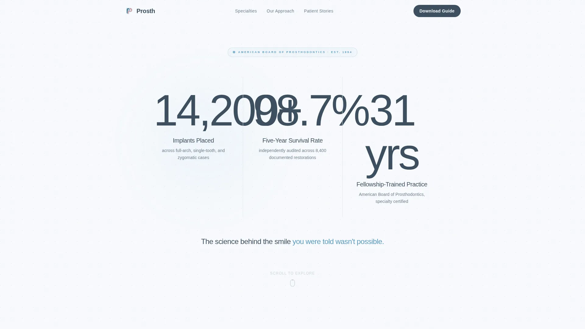 Prosthodontist Portfolio Website Template