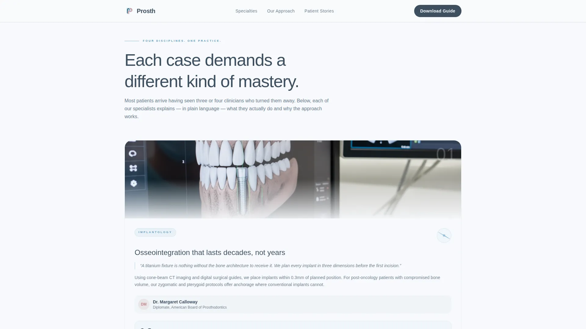 Prosthodontist Portfolio Website Template
