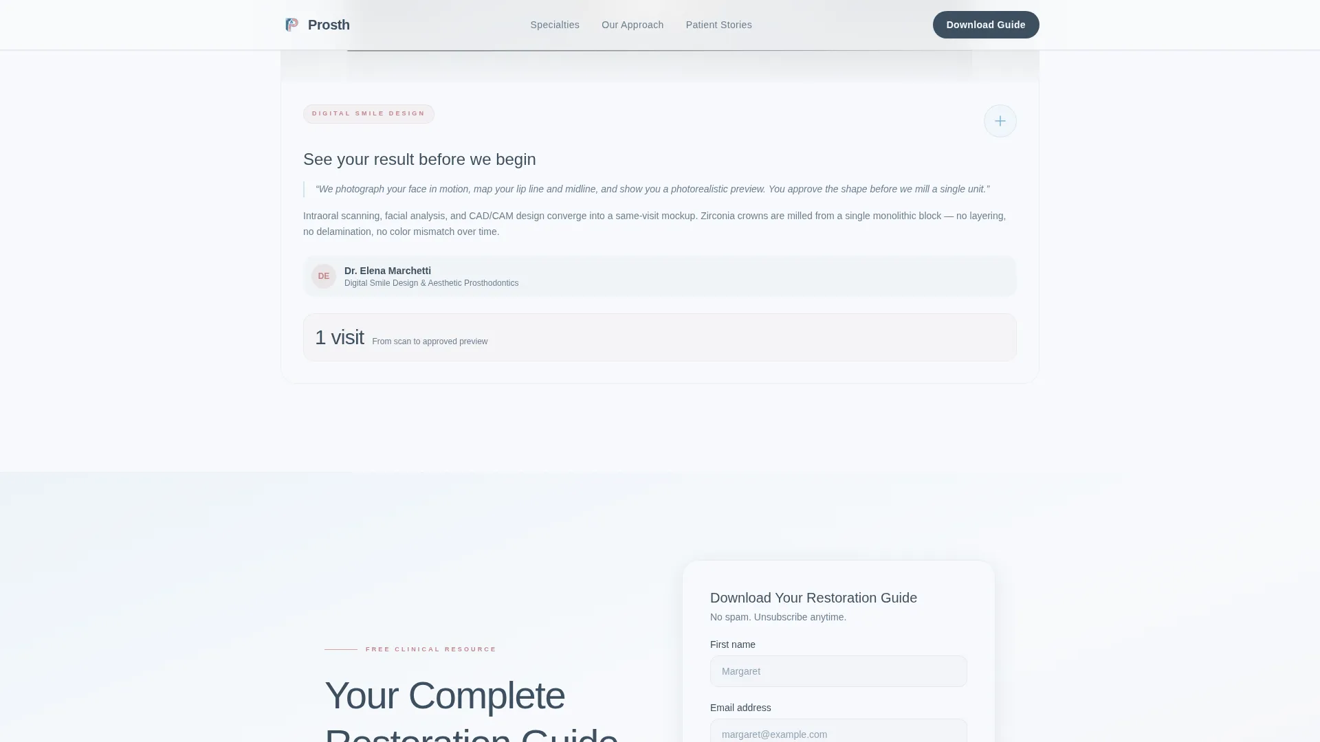 Prosthodontist Portfolio Website Template