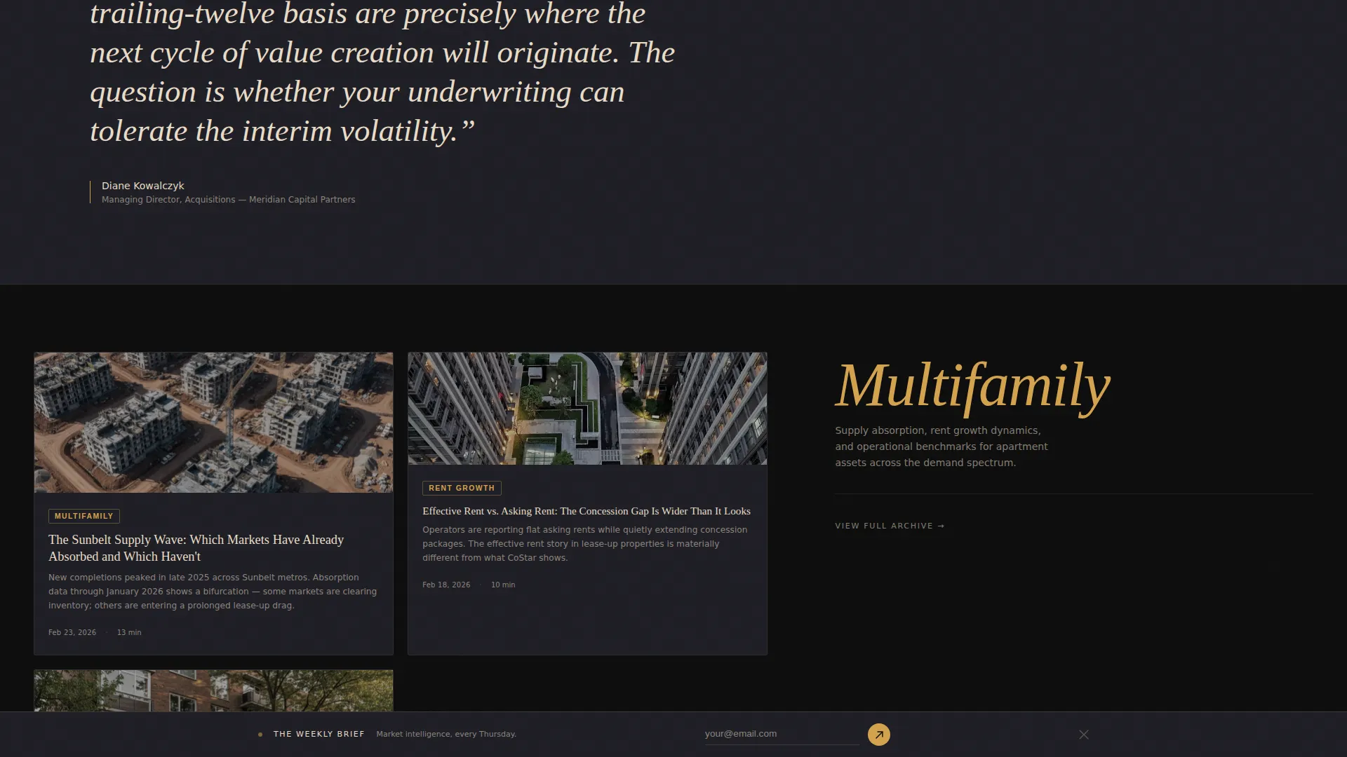 Cinematic Real Estate Report Blog Landing Page