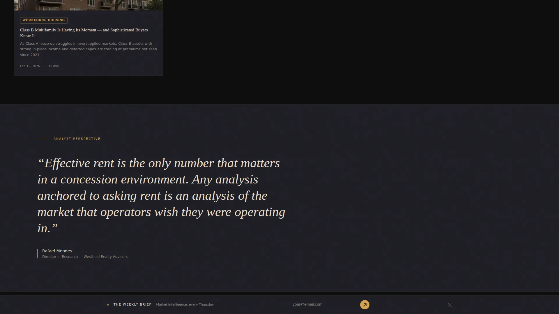 Cinematic Real Estate Report Blog Landing Page