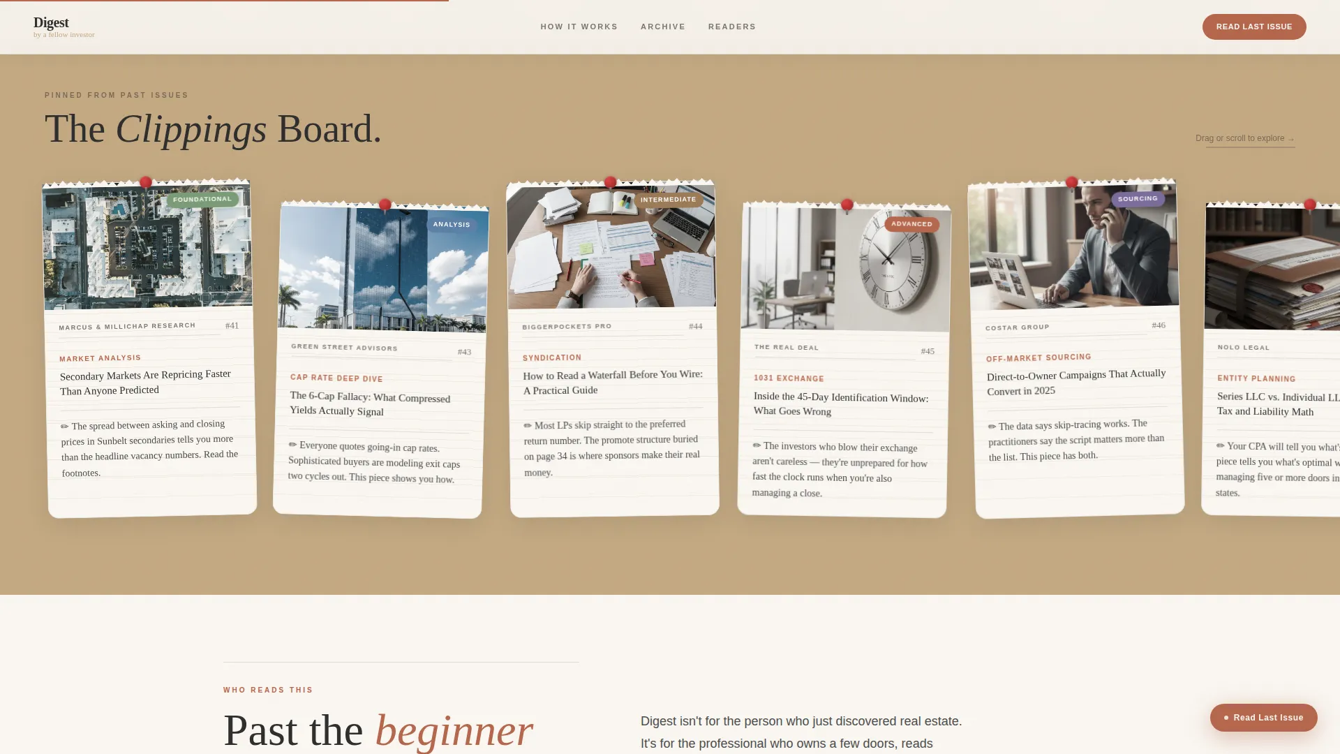 Curated Real Estate Investing Newsletter Landing Page