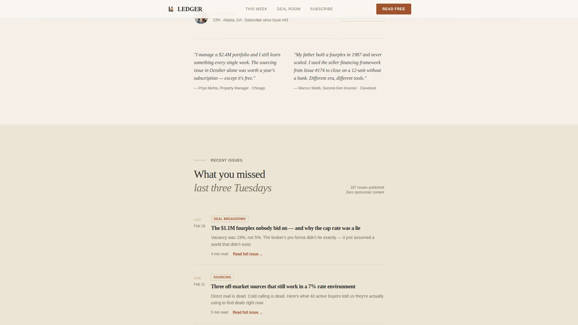 Real Estate Investing Newsletter Blog Website Template