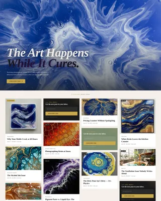 Resin Art Newsletter Landing Page Template