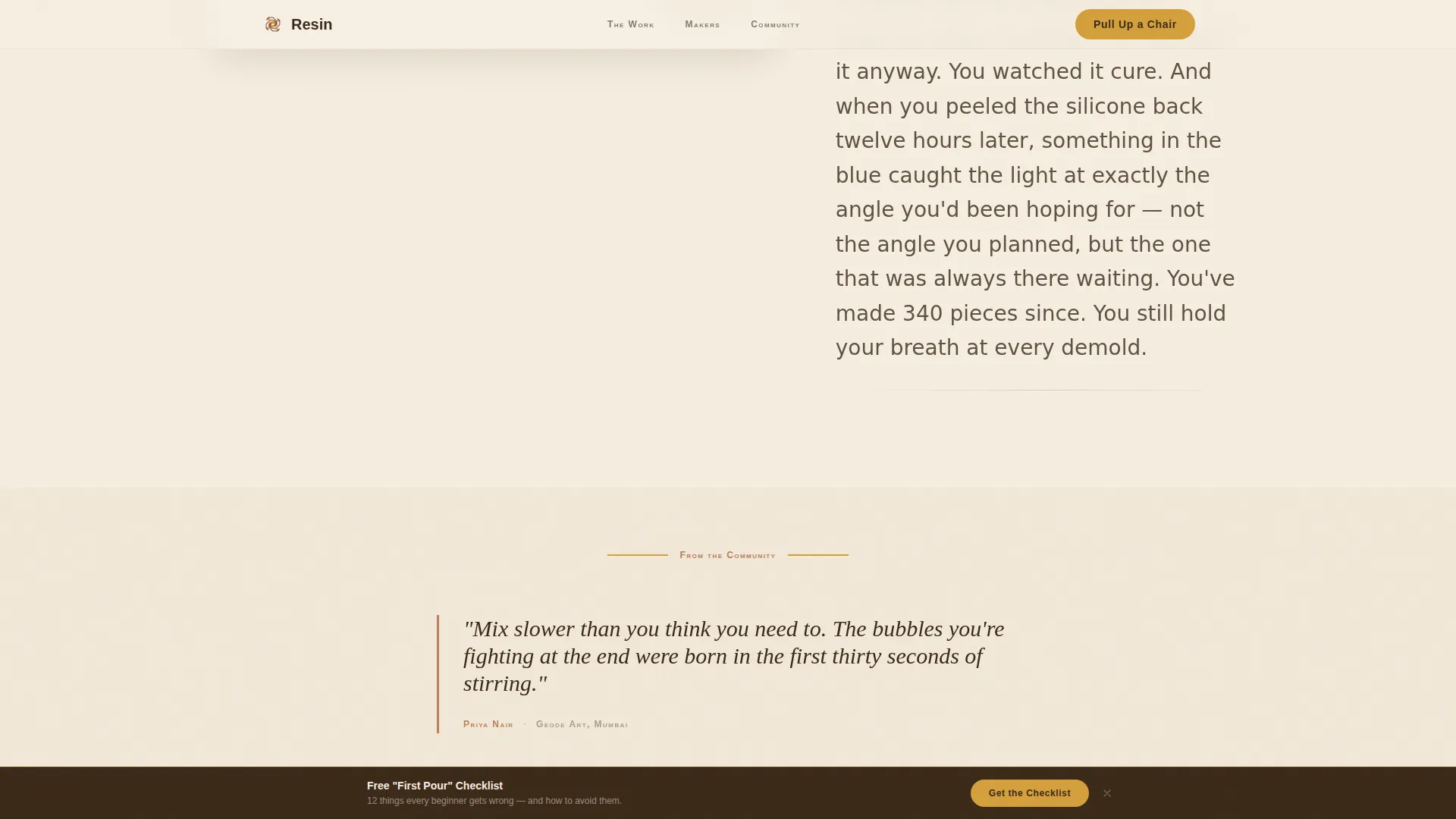 Resin Art & Craft Content Specialist Blog Website Template