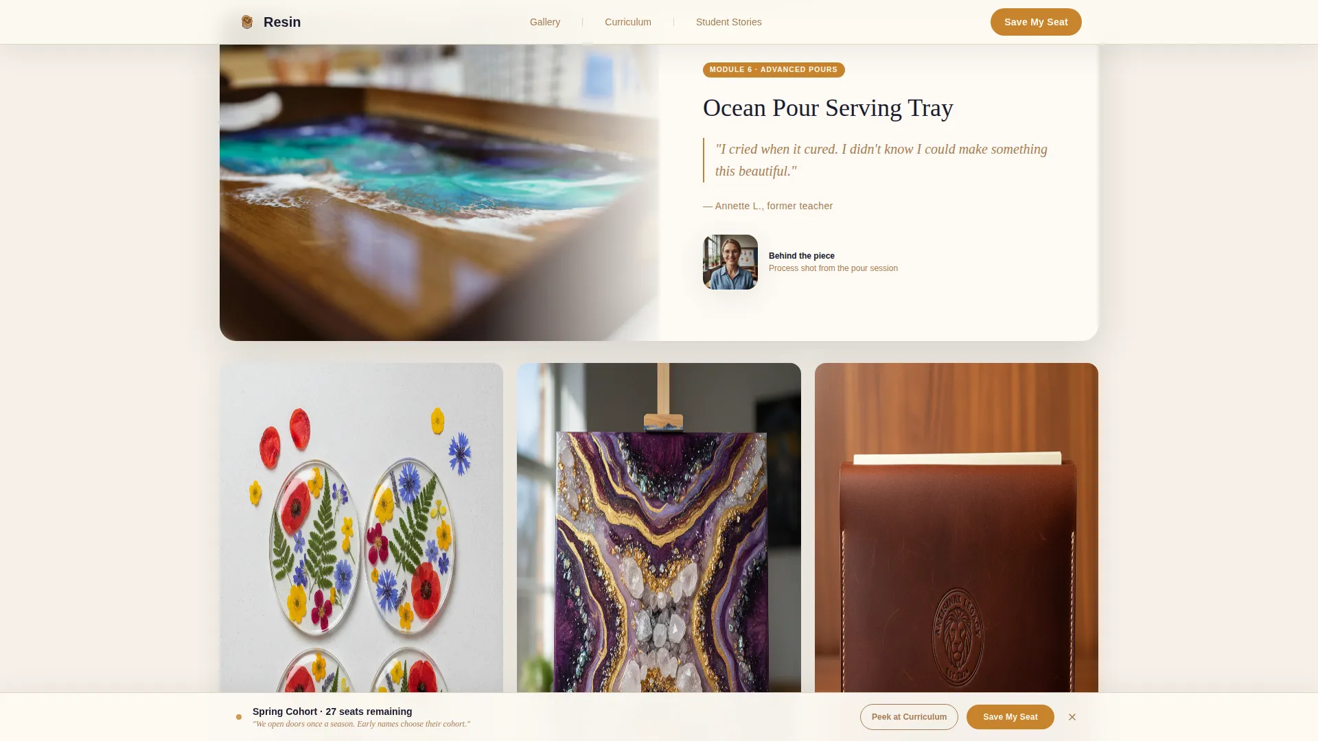 Resin Art & Craft Content Pre-Launch Website Template