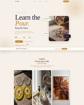 Resin Art & Craft Content Pre-Launch Website Template