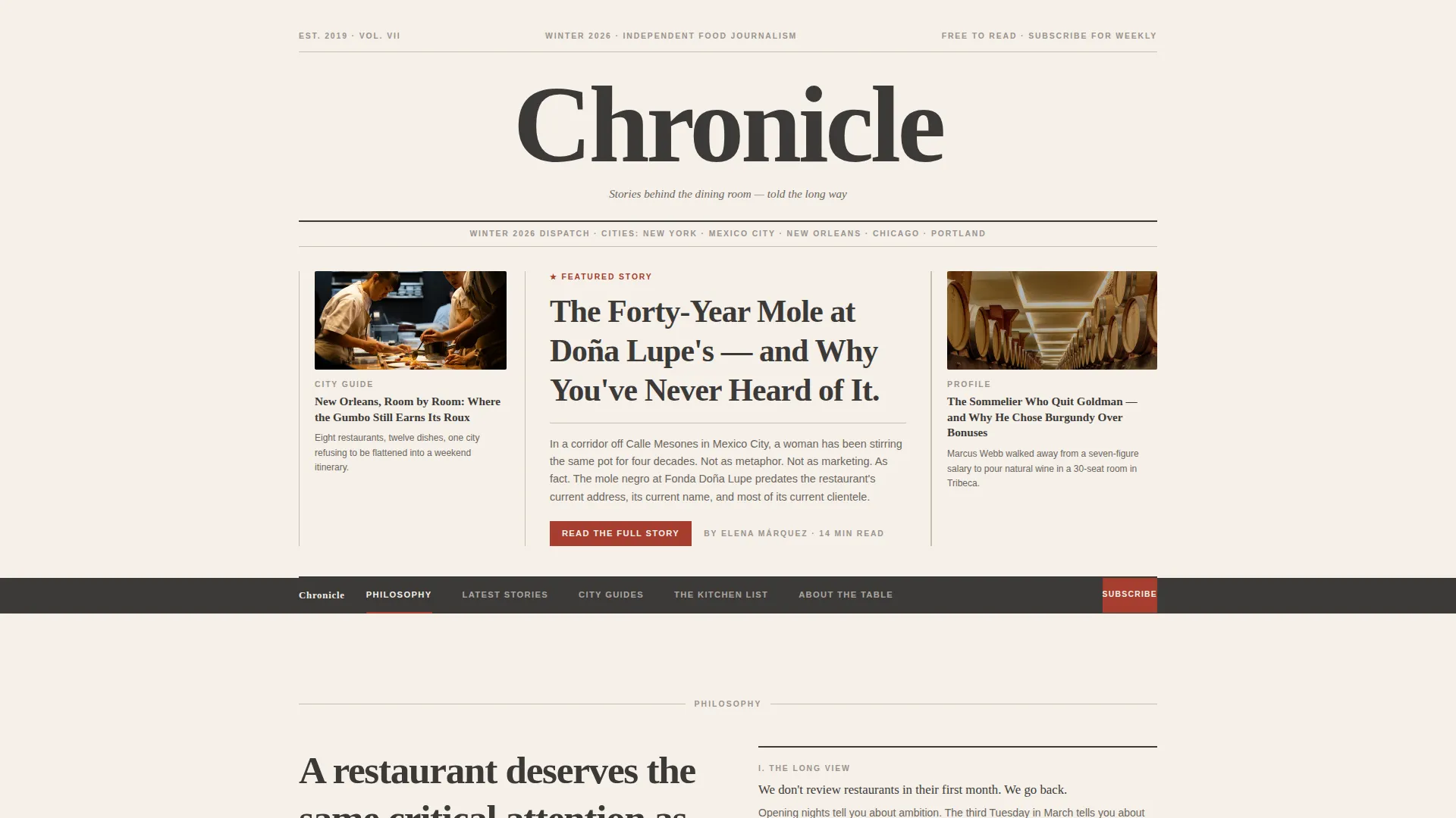 Restaurant Review Blog Landing Page Template