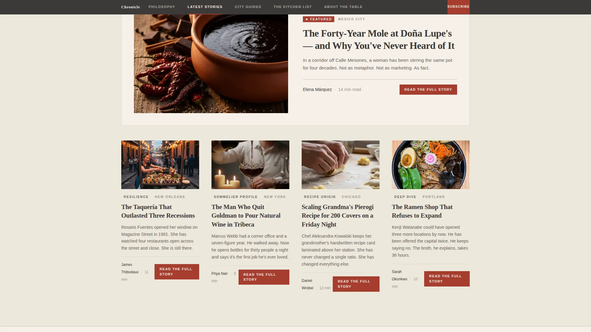Restaurant Review Blog Landing Page Template