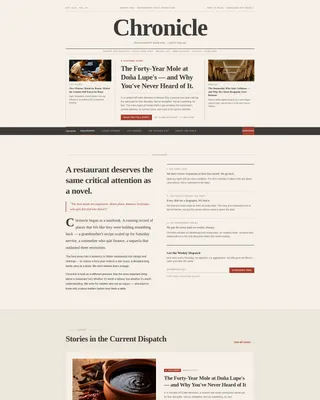 Restaurant Review Blog Landing Page Template