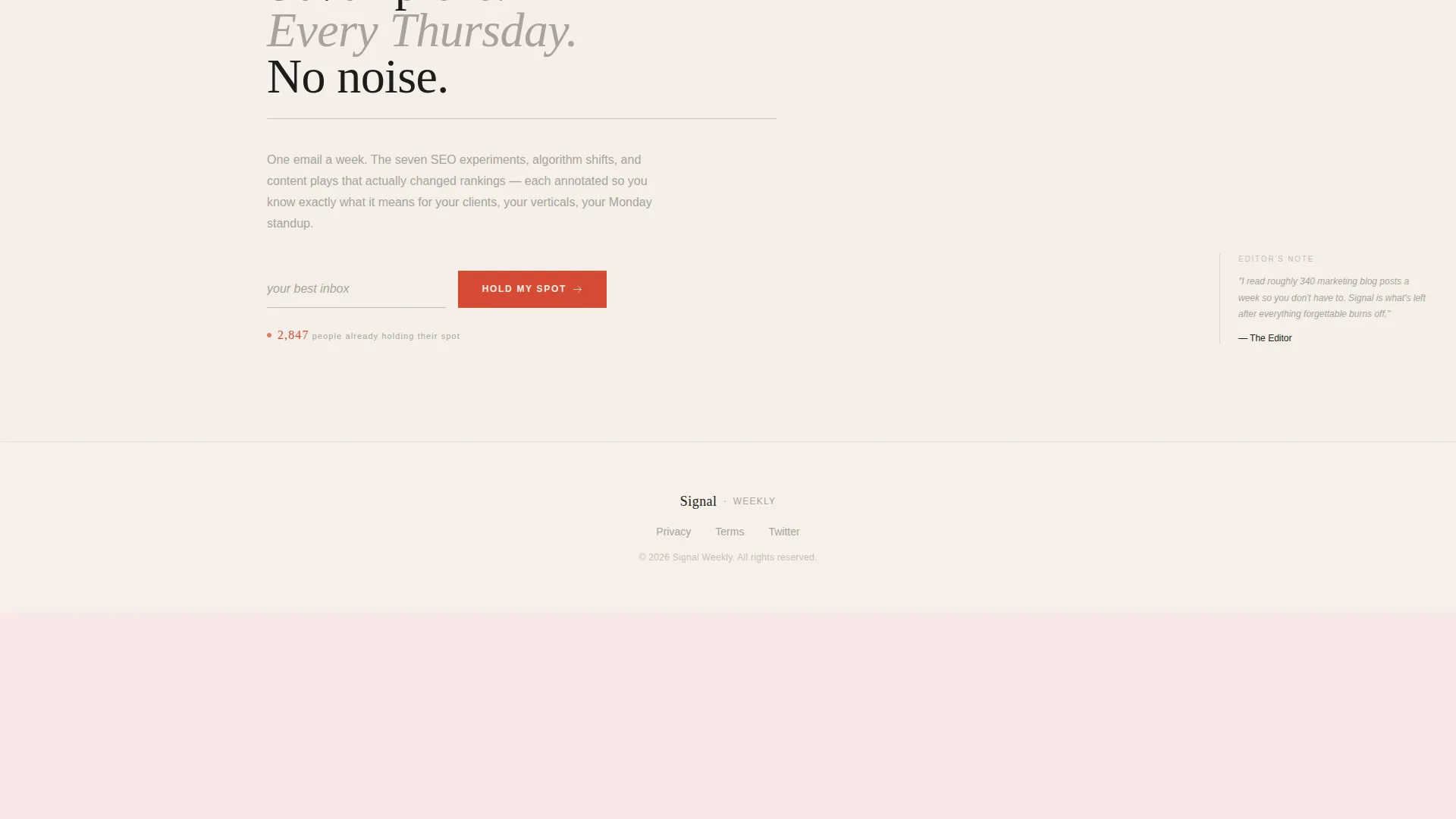 SEO & Content Newsletter Pre-Launch Website Template