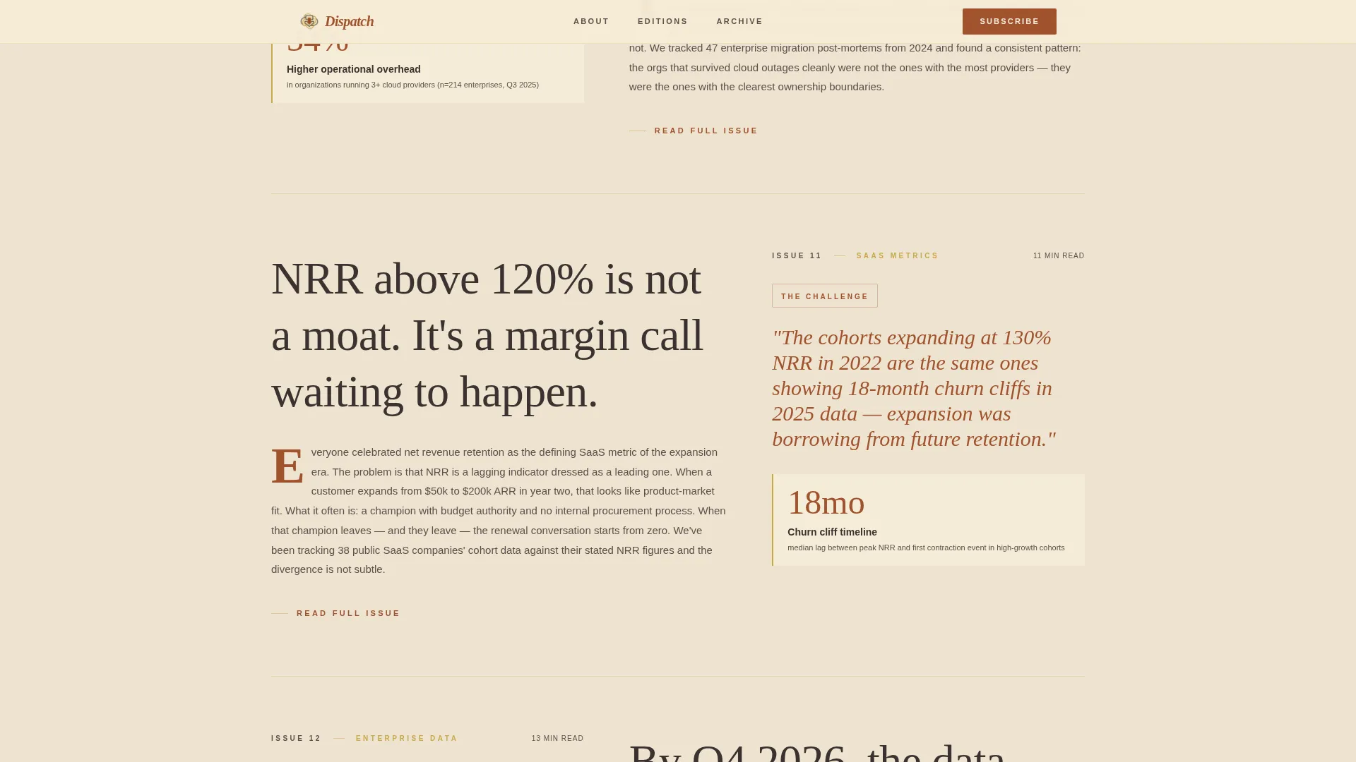 Editorial SaaS Newsletter Landing Page Template