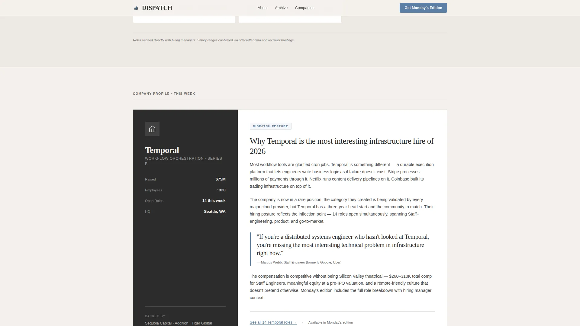 Editorial SaaS & Cloud Jobs Newsletter Landing Page