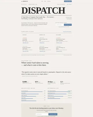 Editorial SaaS & Cloud Jobs Newsletter Landing Page