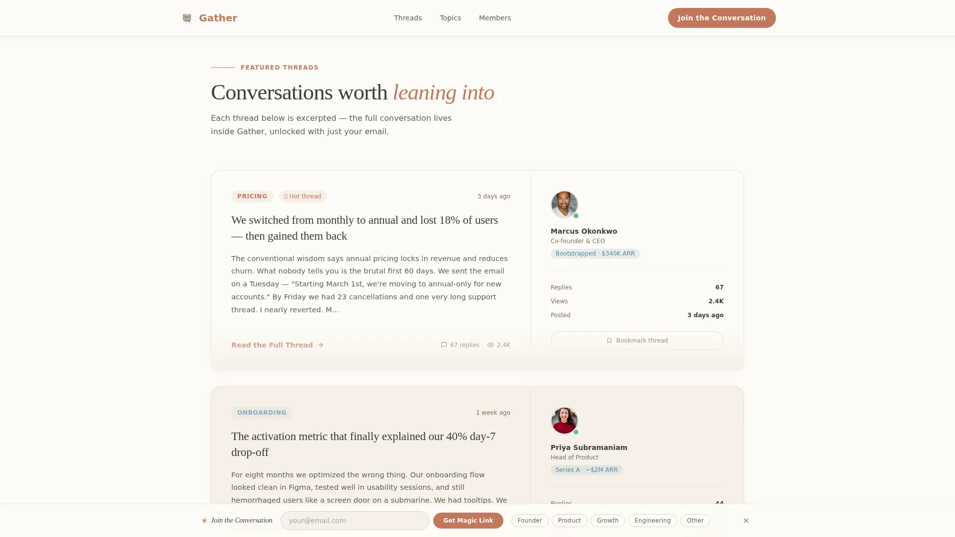 SaaS Community Forum Landing Page Template