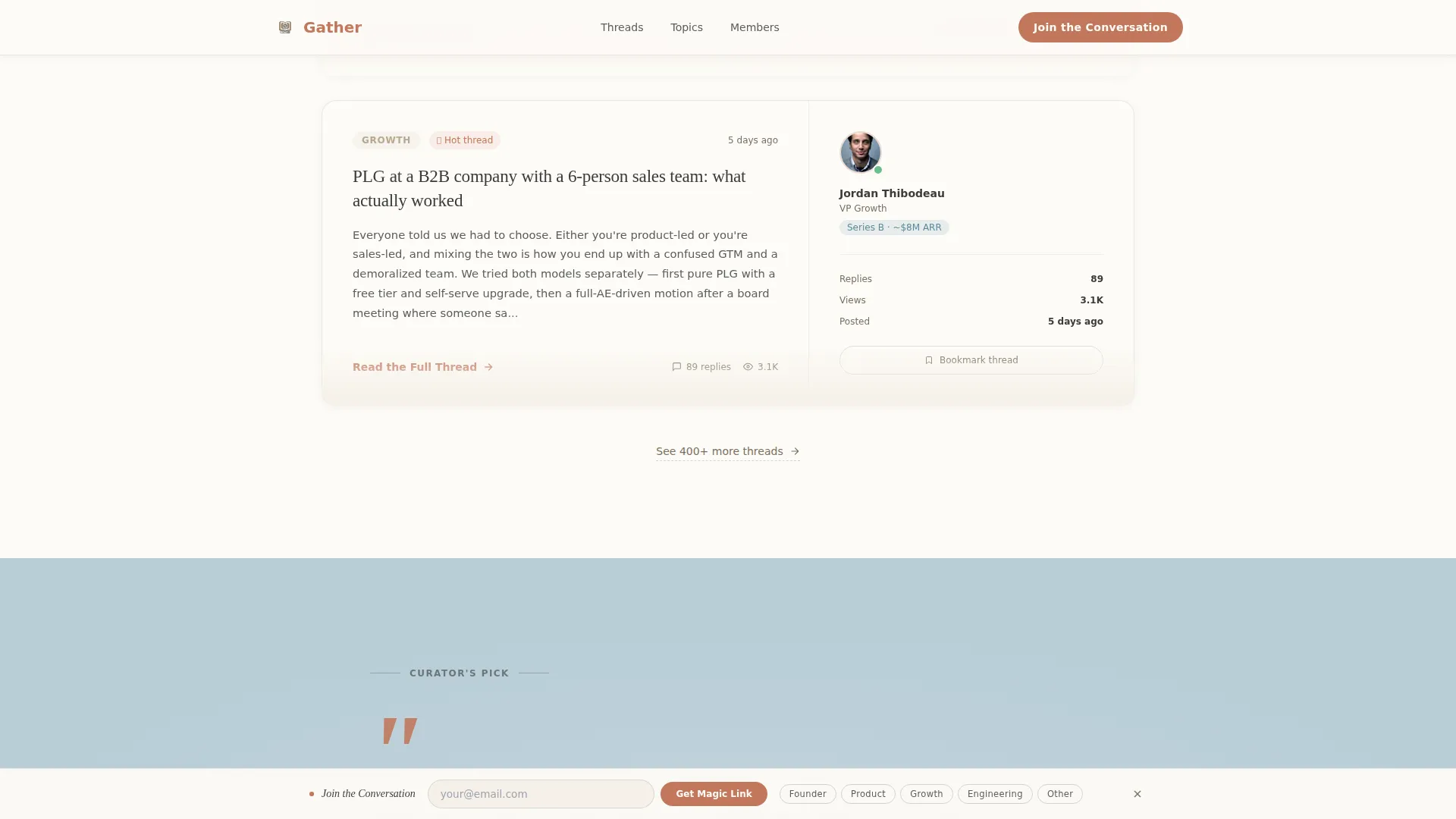 SaaS Community Forum Landing Page Template