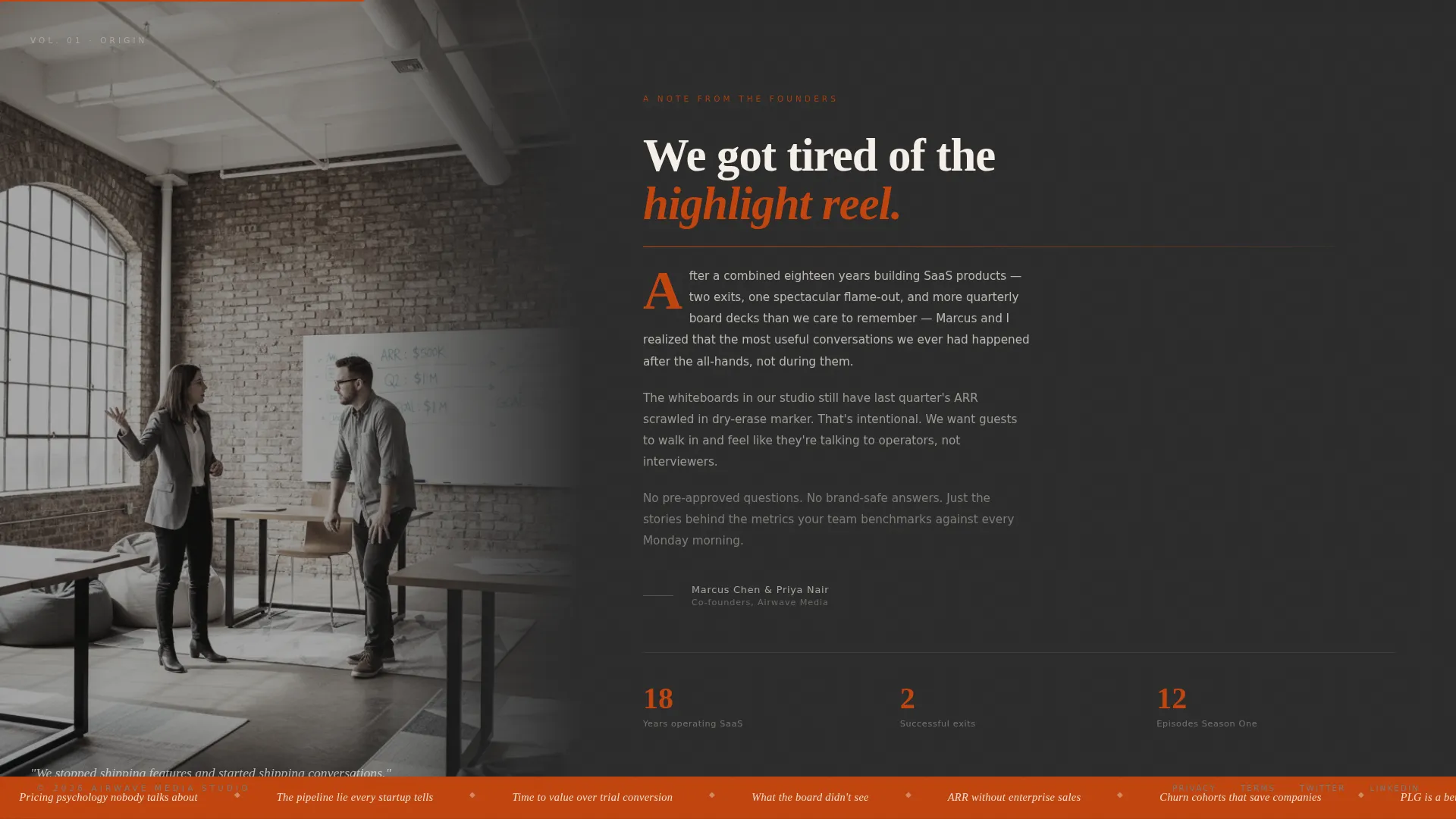 Editorial SaaS Podcast Landing Page Template