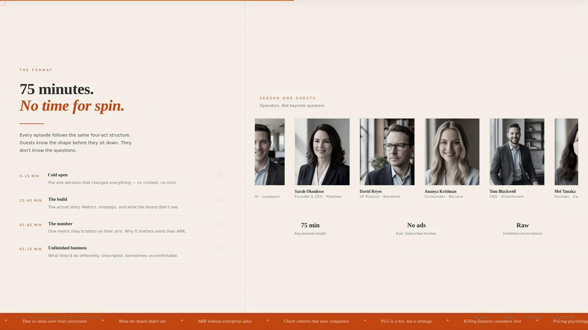 Editorial SaaS Podcast Landing Page Template