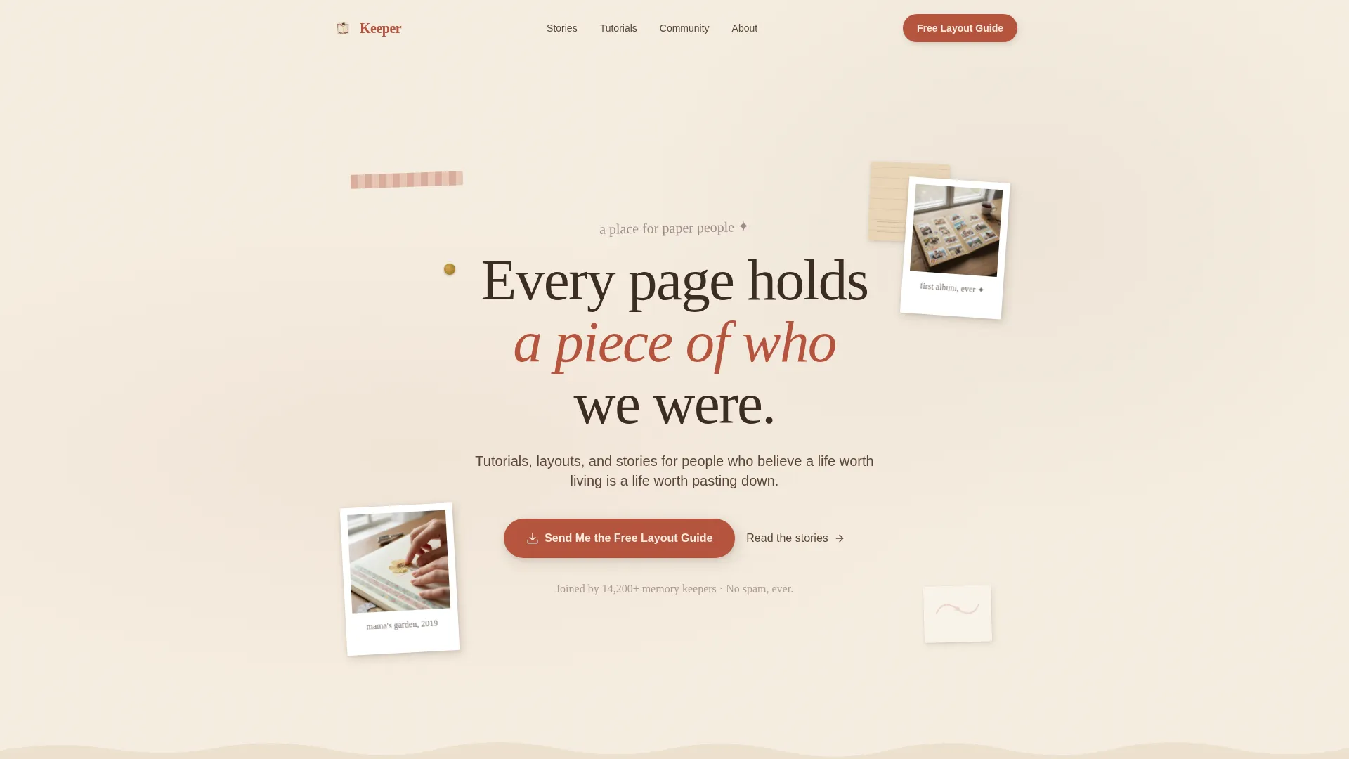 Scrapbooking & Memory Keeping Content Blog Website Template