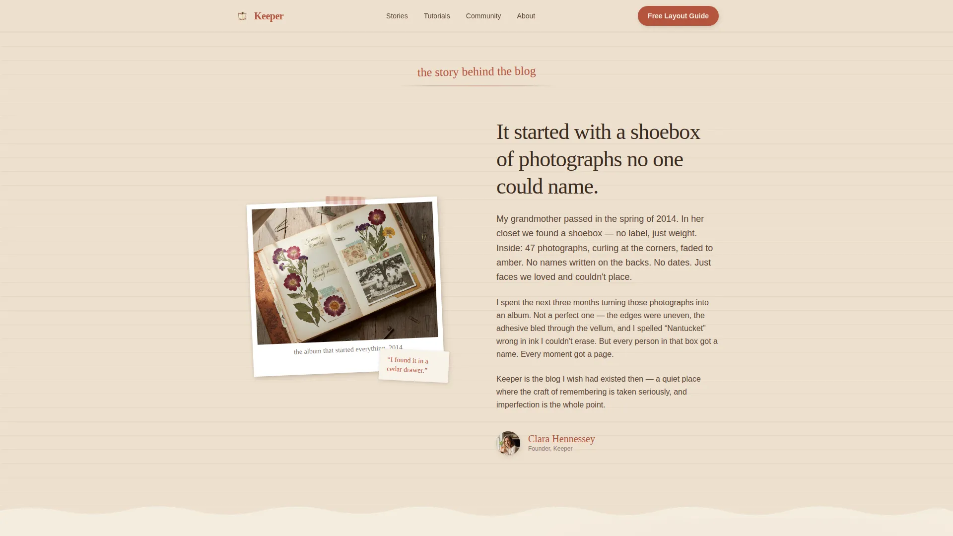 Scrapbooking & Memory Keeping Content Blog Website Template