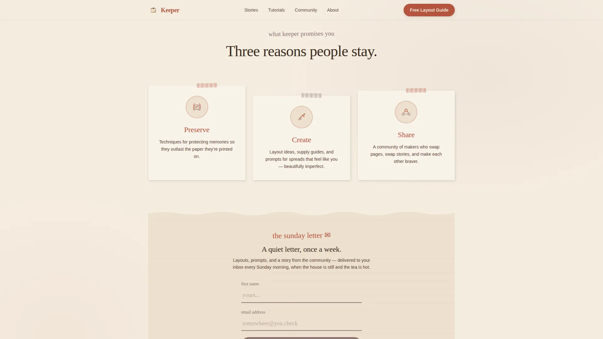 Scrapbooking & Memory Keeping Content Blog Website Template