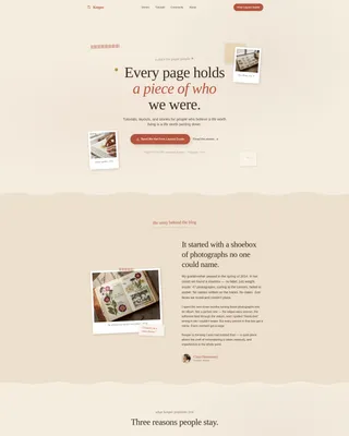 Scrapbooking & Memory Keeping Content Blog Website Template