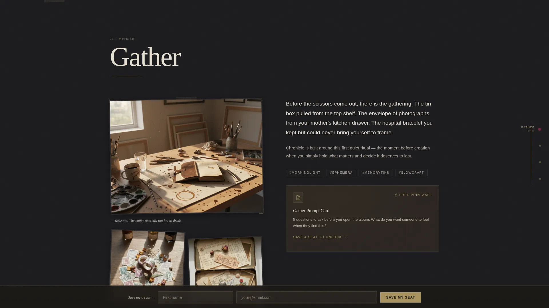 Scrapbooking & Memory Keeping Content Pre-Launch Website Template