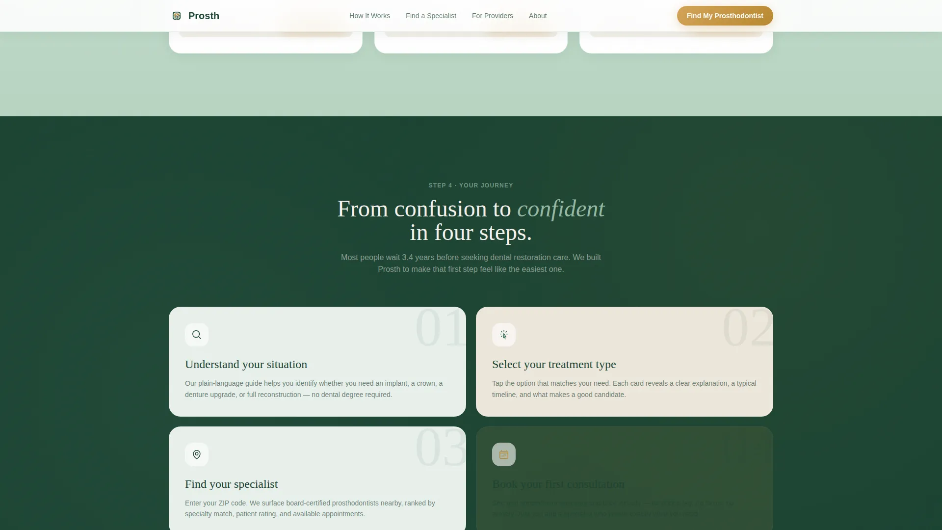 Prosthodontist Specialist Booking Website Template