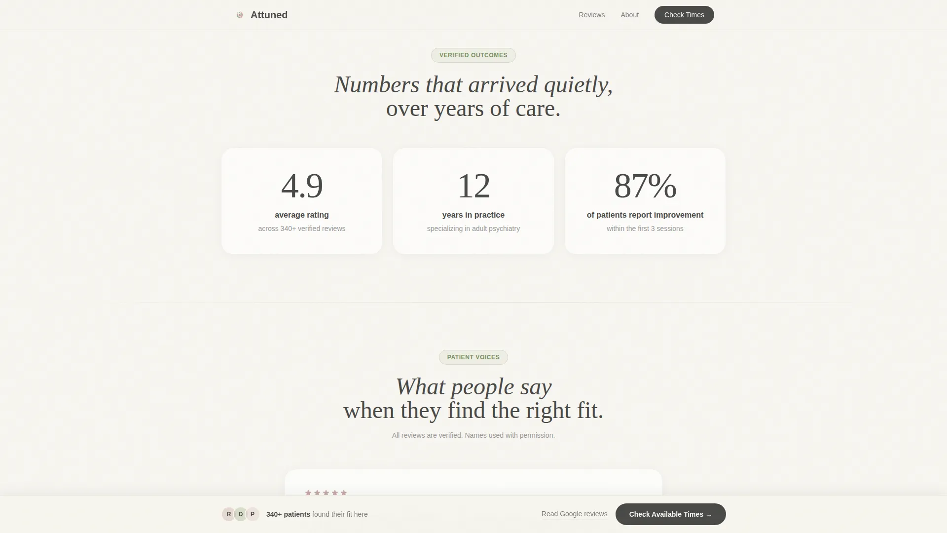 Psychiatrist Specialist Booking Website Template