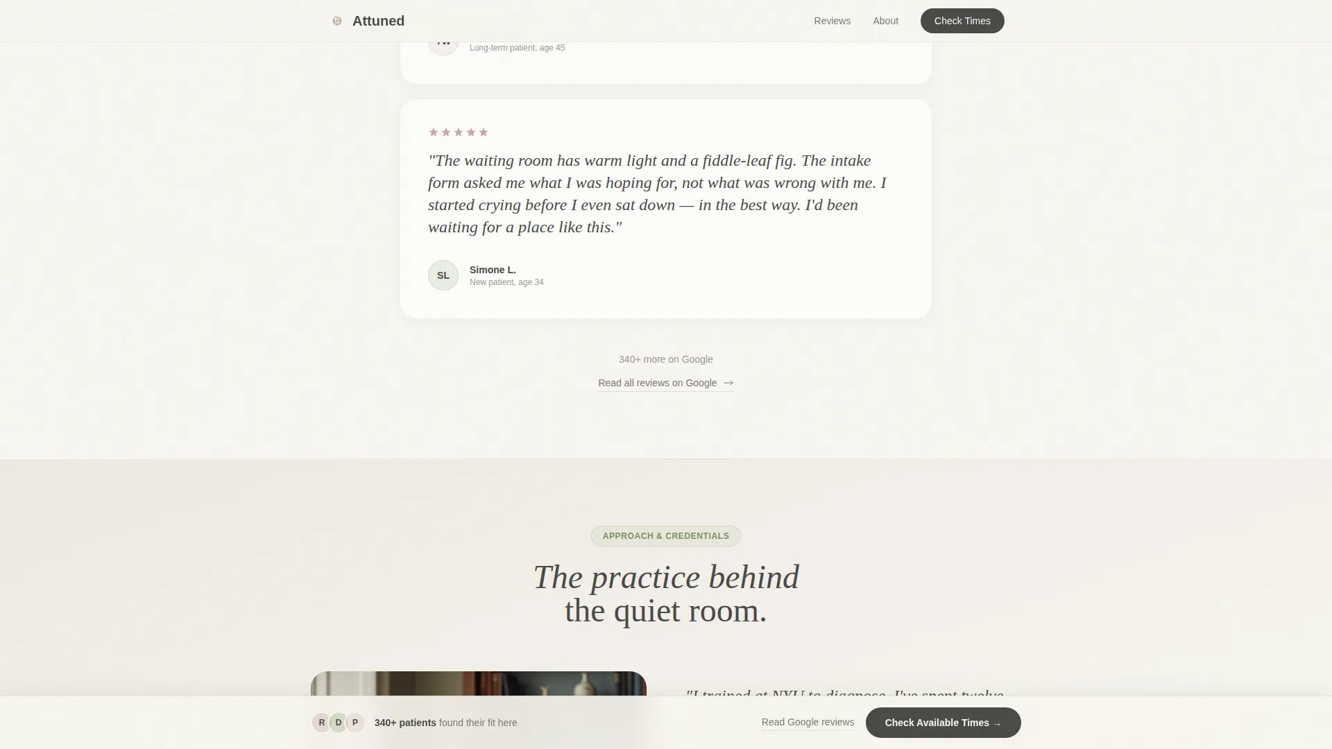 Psychiatrist Specialist Booking Website Template