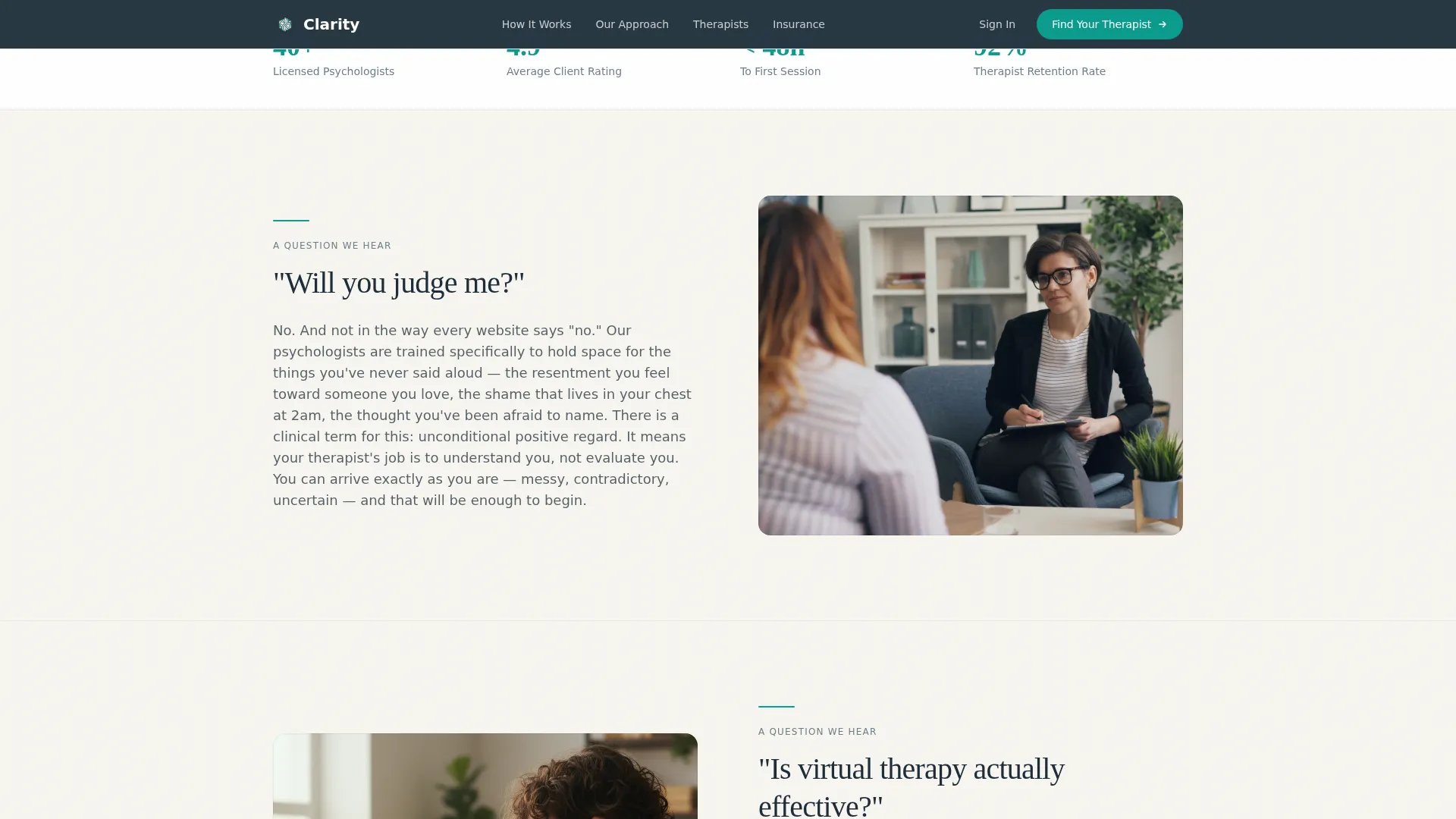 Psychologist FAQ Website Template