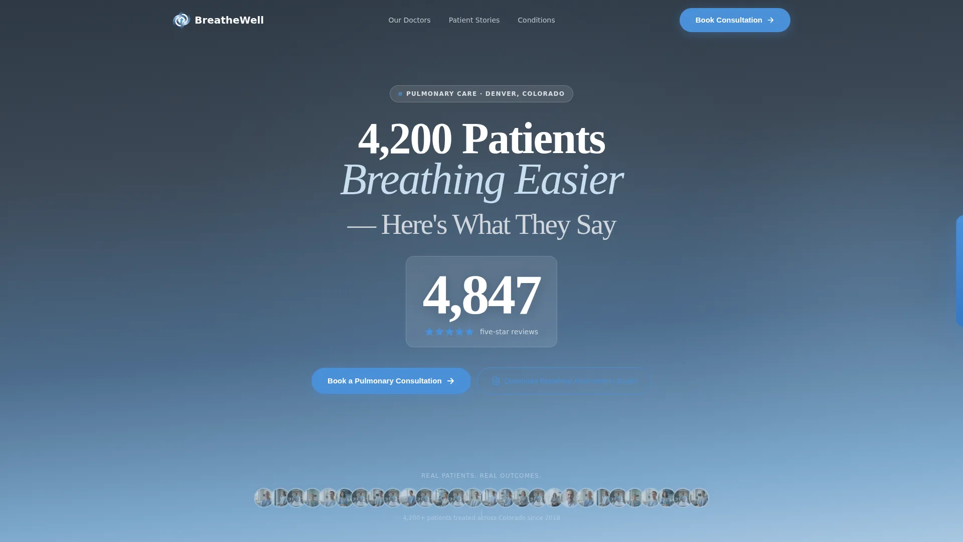 Pulmonologist Specialist Booking Website Template