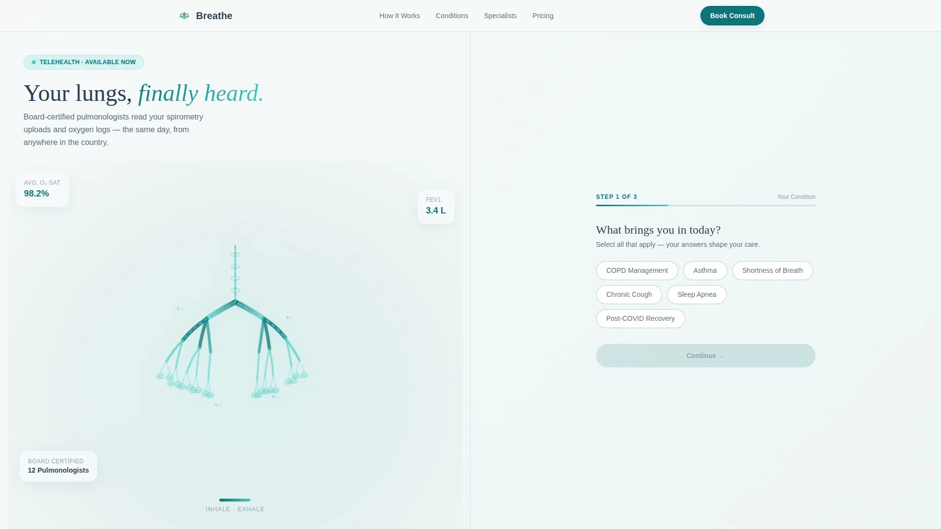 Pulmonology Medicine Booking Website Template