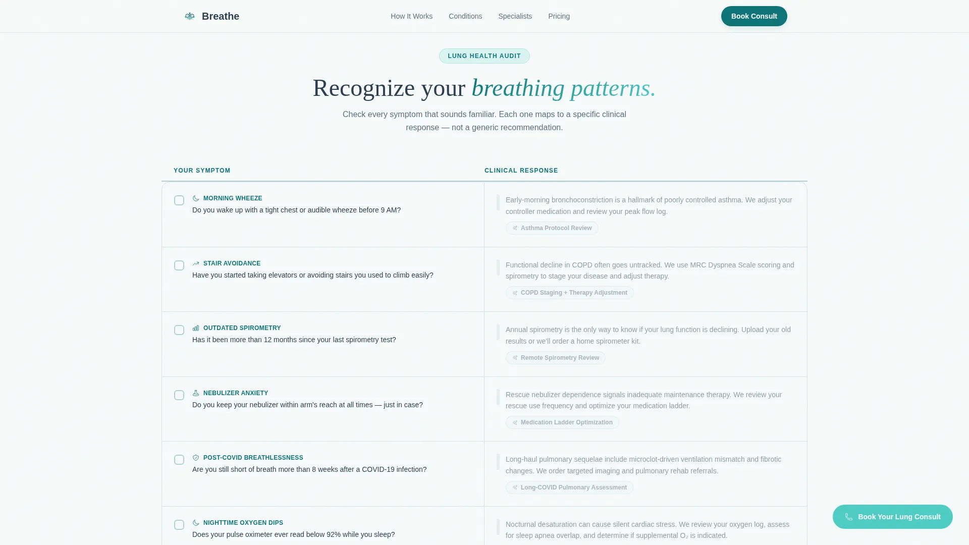 Pulmonology Medicine Booking Website Template