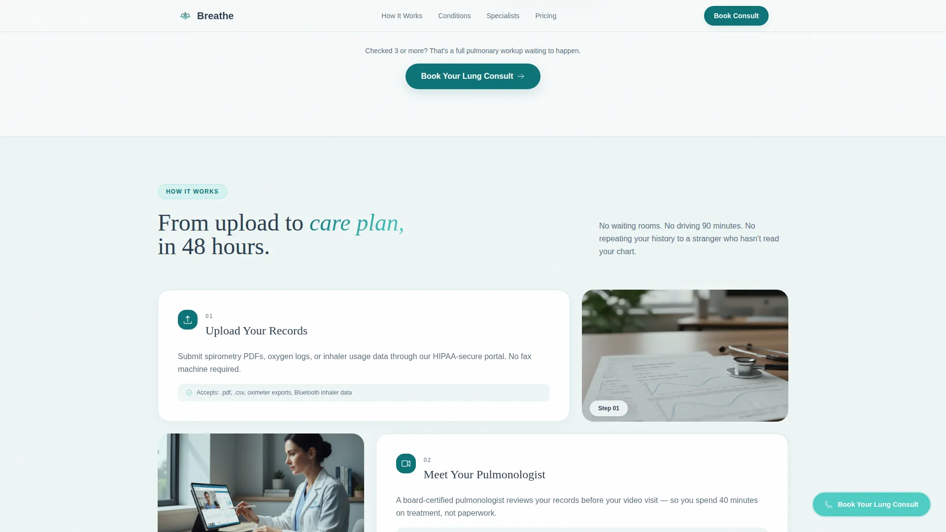 Pulmonology Medicine Booking Website Template