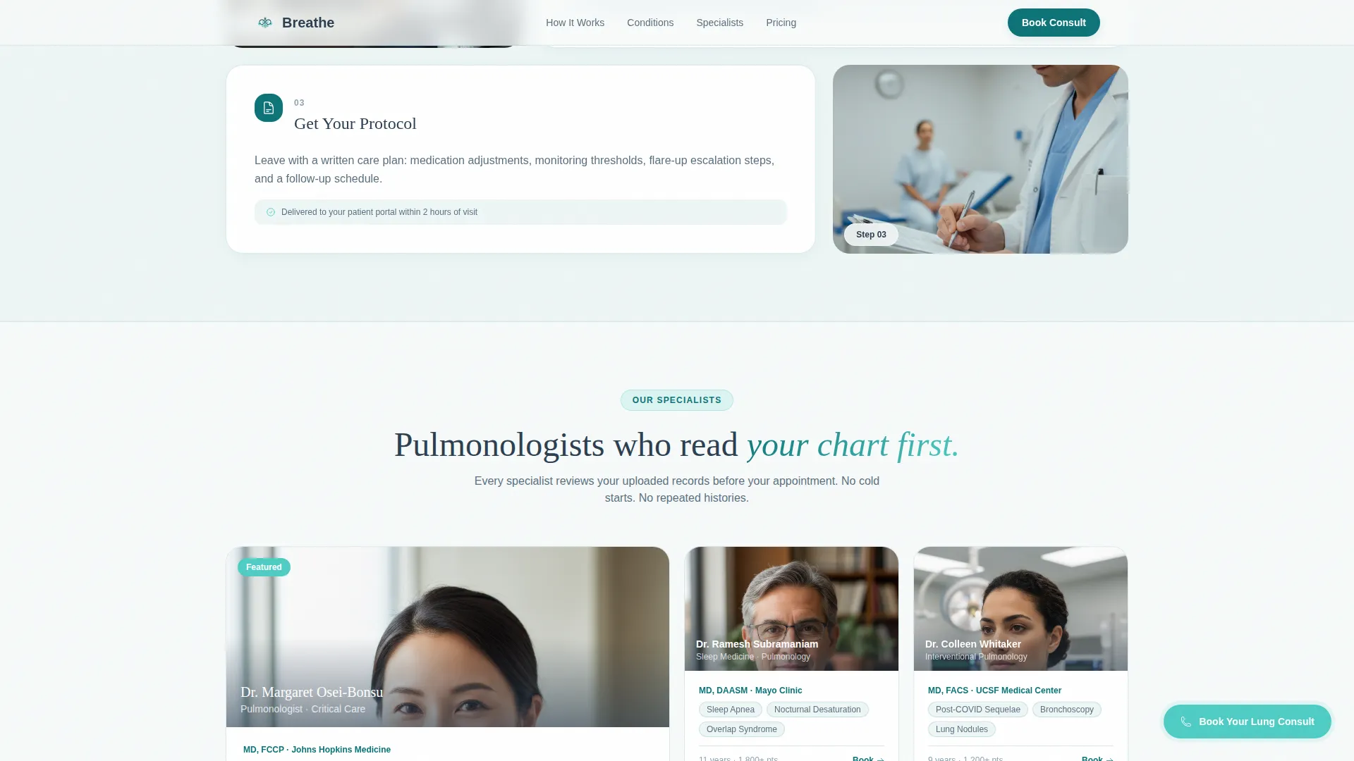 Pulmonology Medicine Booking Website Template