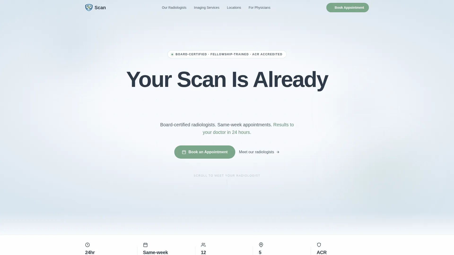 Radiologist Booking Website Template