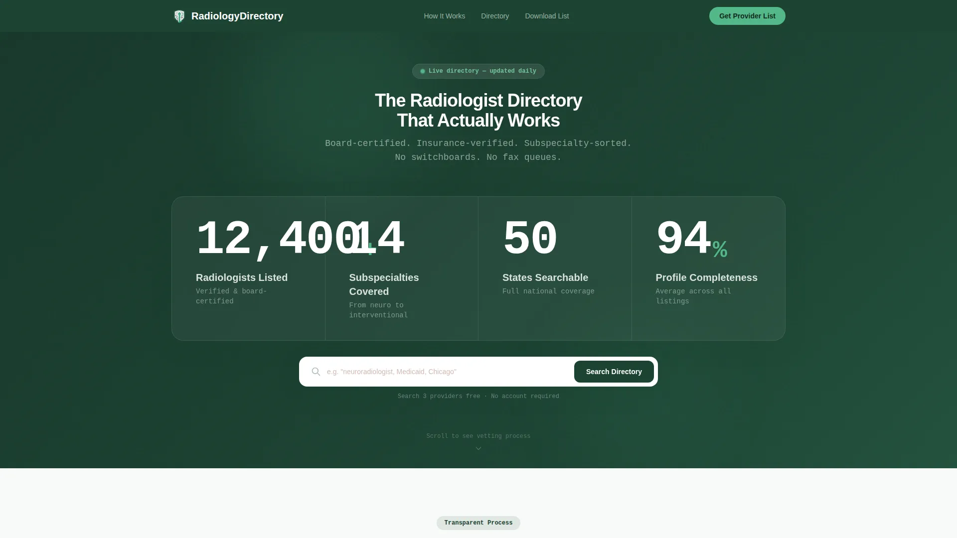 Radiologist Directory Website Template