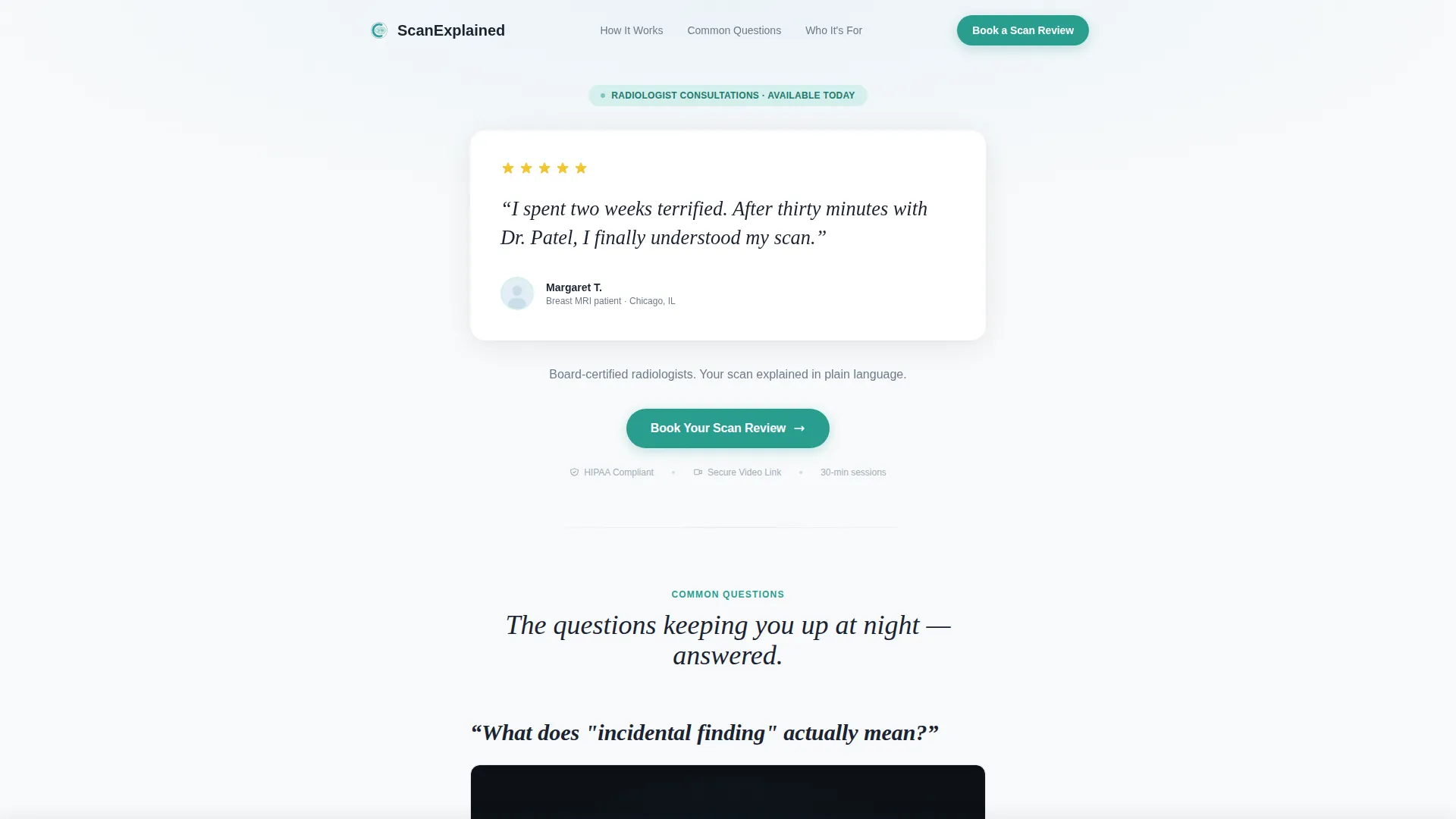 Radiologist Complete Booking Website Template