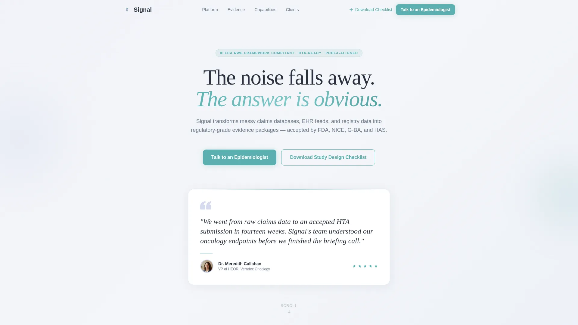 Real-World Evidence Landing Page Template