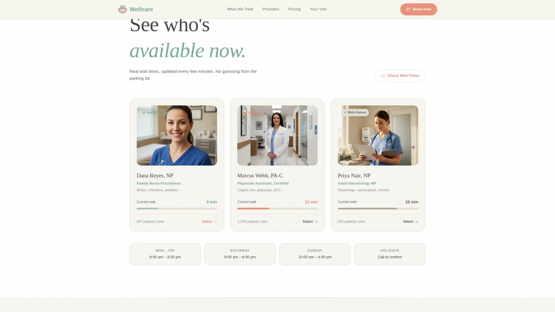 Urgent Care & Walk-In Booking Website Template