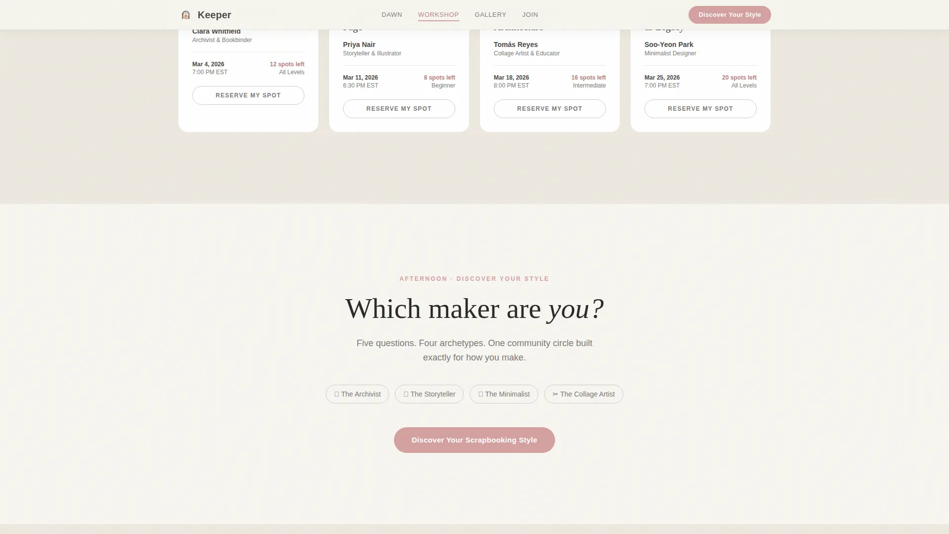 Scrapbooking & Memory Keeping Content Professional Website Template